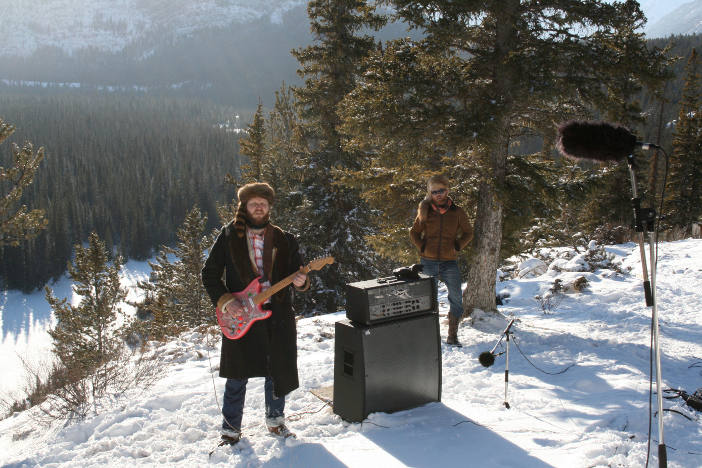 Figure 3. Still from The End (2009) artists Ragnar Kjartansson & Davíð Þór Jónssond don "frontier" costumes (Courtesy of the Artists)